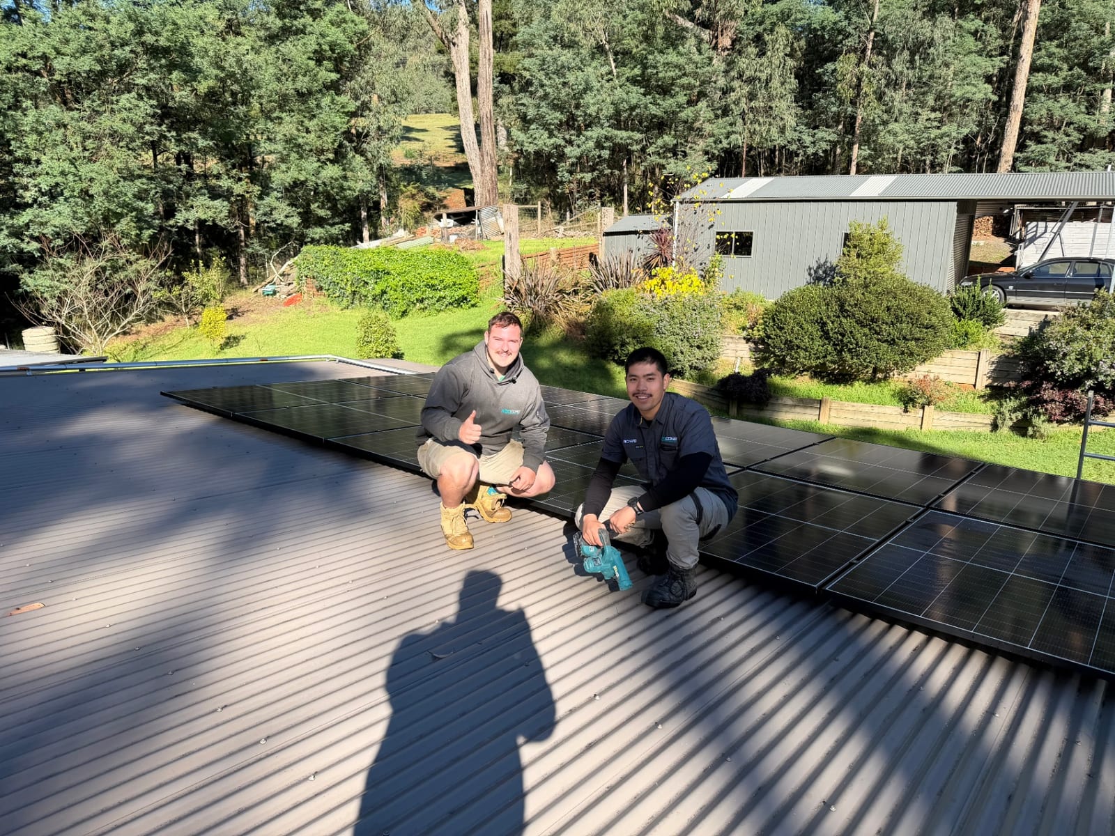 Neocore team installing rooftop solar panels in Melbourne’s south-east